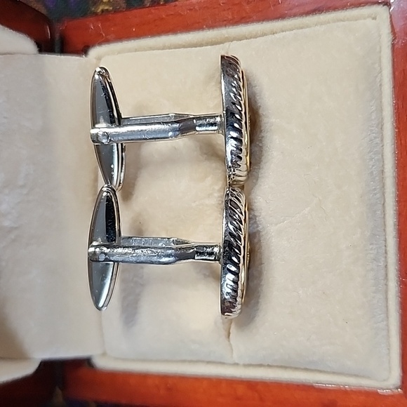 Dunhill set cufflink with tie bar clips 24k GP - Picture 13 of 17